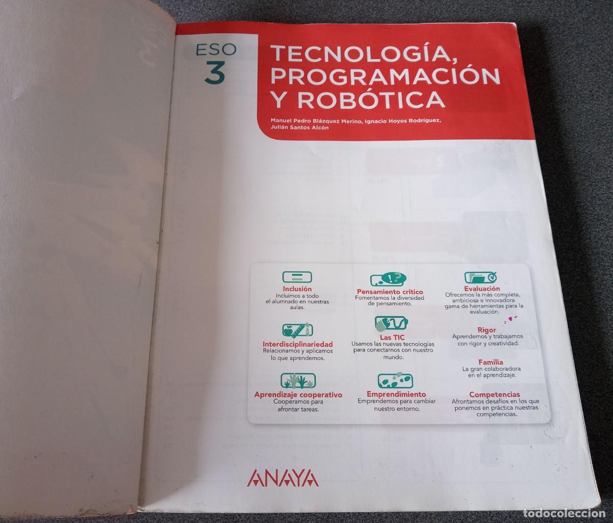 Libros de segunda mano: Tecnolog&iacute;a Programaci&oacute;n Y Rob&oacute;tica 3 ESO Anaya - Foto 3