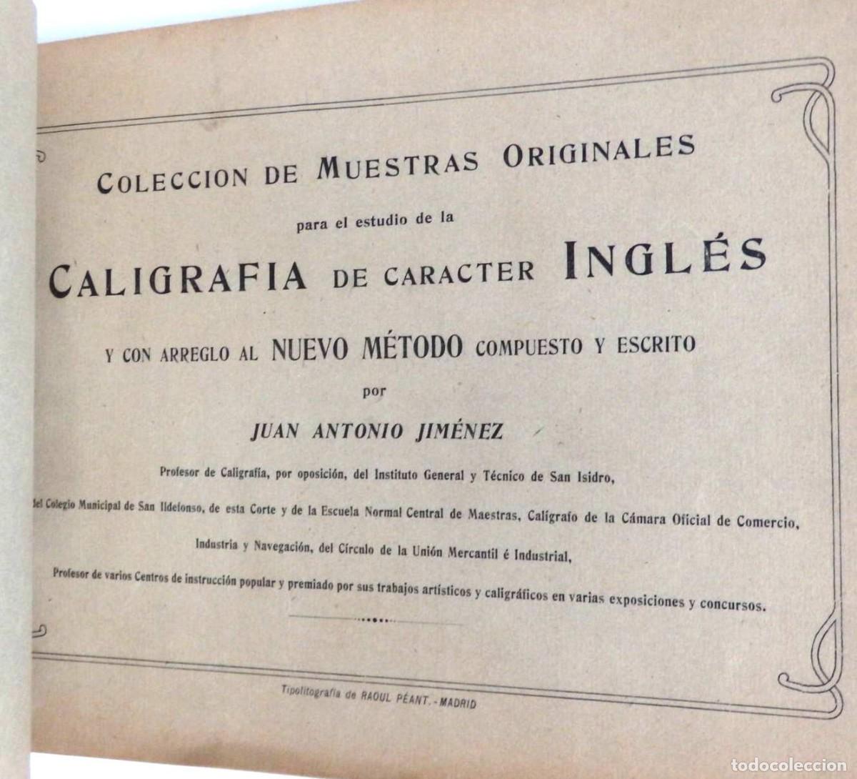 Libros de segunda mano: CALIGRAFIA de car&aacute;cter Ingl&eacute;s &ndash; Juan Antonio Jim&eacute;nez &ndash; - Foto 1
