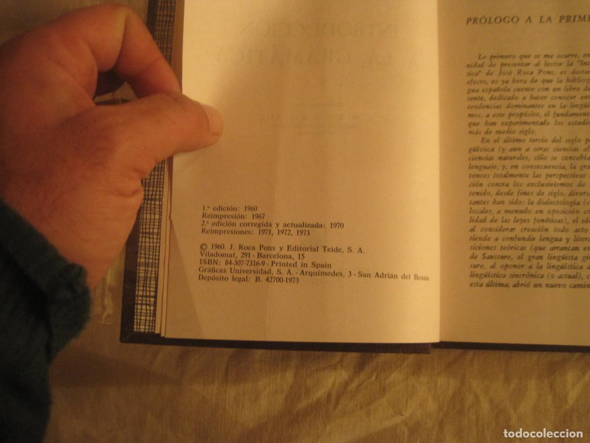 Libros de segunda mano: Jos&eacute; Roca Pons - Introducci&oacute; a la gram&aacute;tica - Teide 1970 - Foto 2