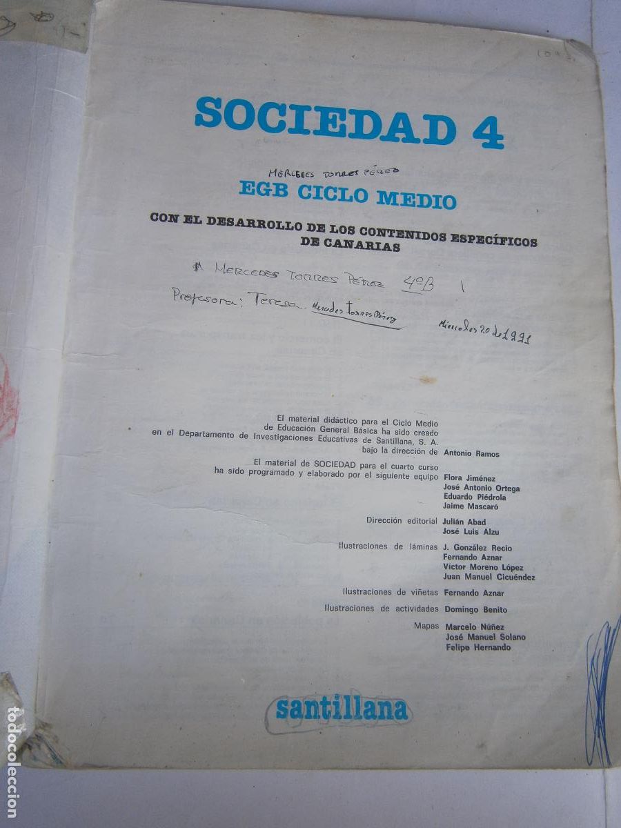 Libros de segunda mano: ANTIGUO LIBRO DE TEXTO - SOCIEDAD 4&ordm; EGB - Foto 2