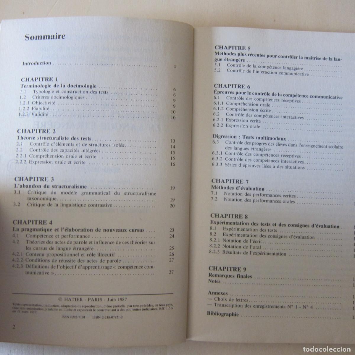 Libros de segunda mano: EVALUATION DE LA COMPETENCE COMMUNICATIVE EN LANGUE ETRANGERE - S. BOLTON (HATIER) IDIOMAS - Foto 5