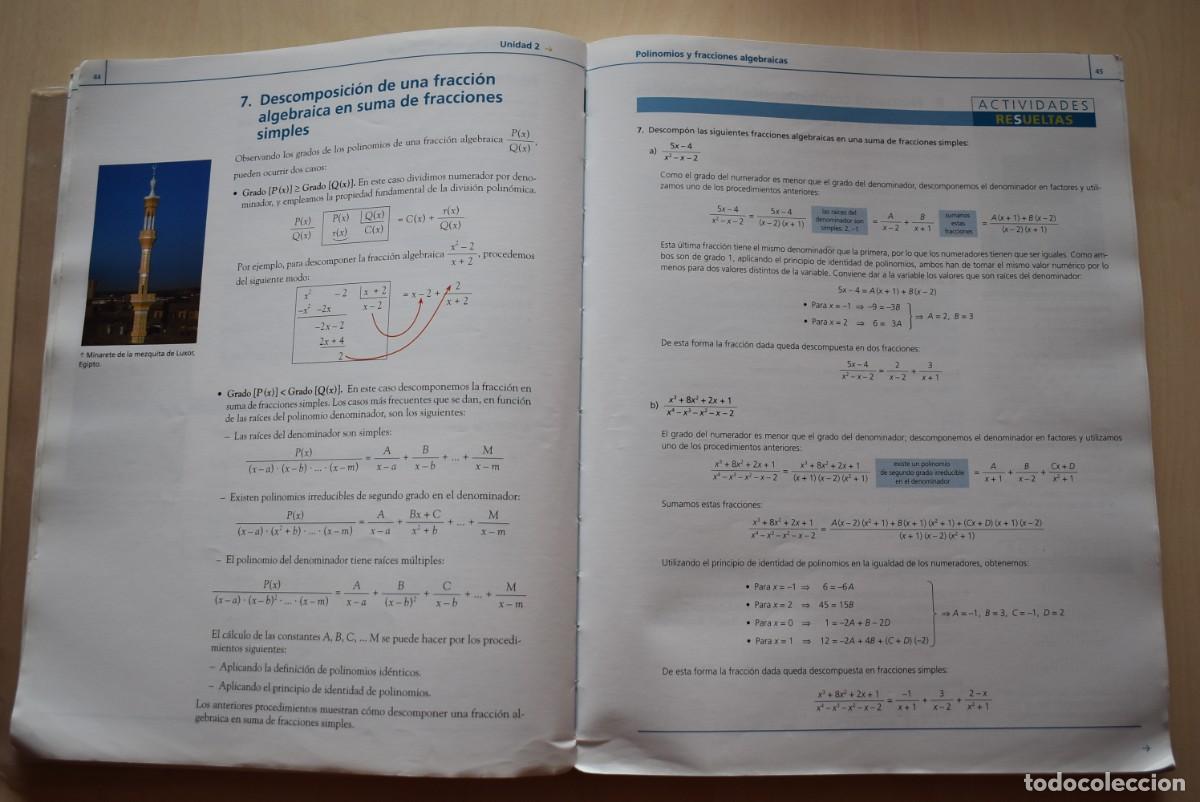 Libros de segunda mano: Libro de texto. Matem&aacute;ticas. 1 &ordm; Bachillerato. Editorial Editex - Foto 2