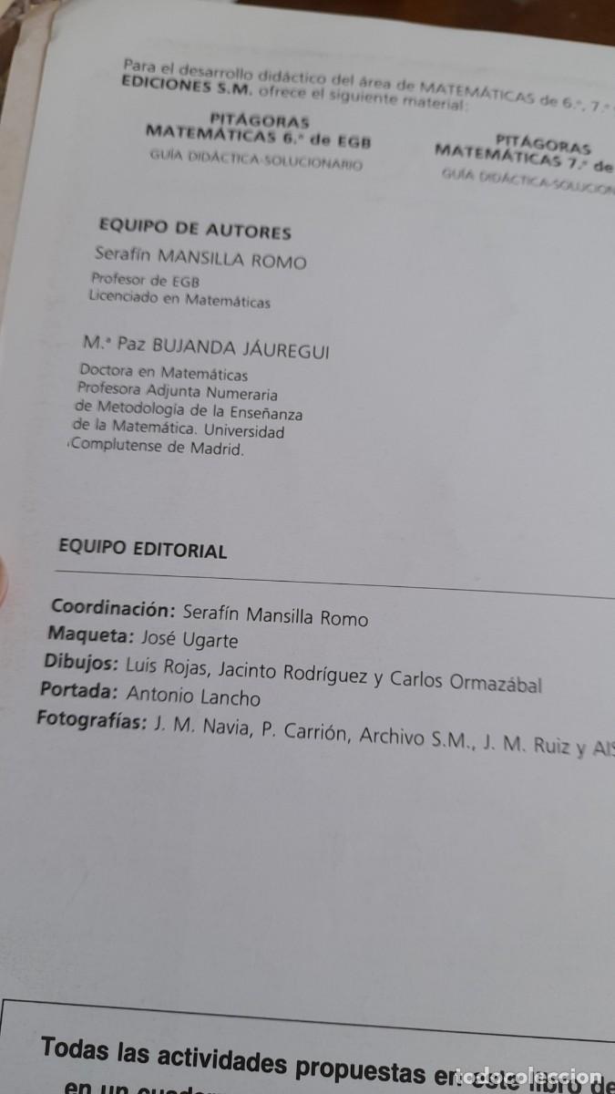 Libros de segunda mano: Libro Sm Pitagora 7 EGB matem&aacute;tica - Foto 3