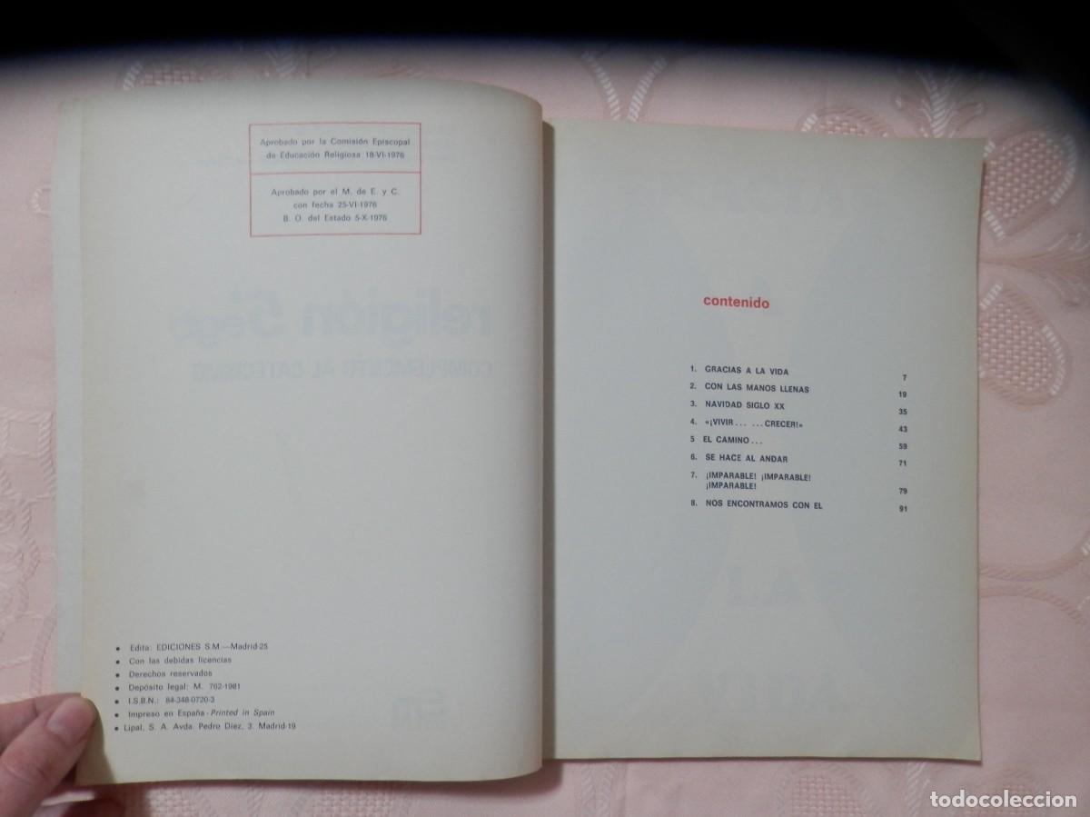 Libros de segunda mano: Religi&oacute;n 5 egb. SM. Libro de texto. - Foto 5