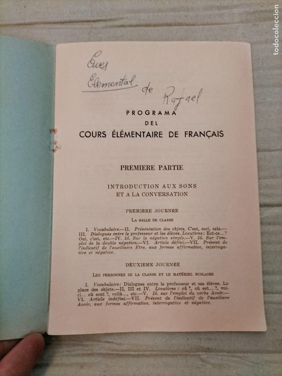 Libros de segunda mano: Programa del cours elementaire de Fran&ccedil;ais Plan 1957 - D. Juan del &Aacute;lamo 1959 - Foto 3