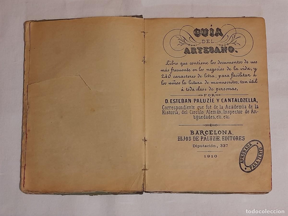 Libros de segunda mano: GUIA DEL ARTESANO. E. PALUZIE. 1910 - Foto 2