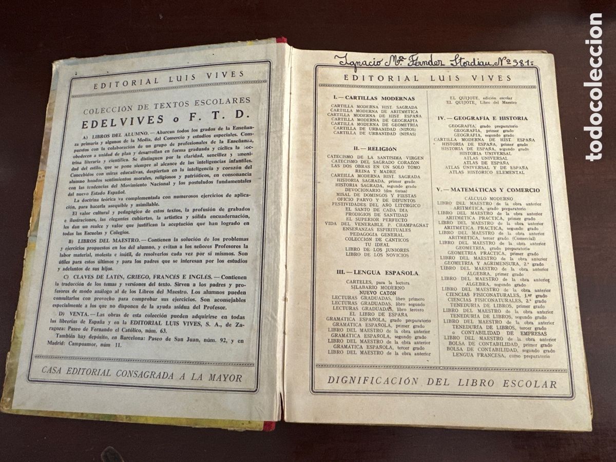 Libros de segunda mano: ENCICLOPEDIA ESCOLAR LUIS VIVES 2&ordm; GRADO 1954 - Foto 2