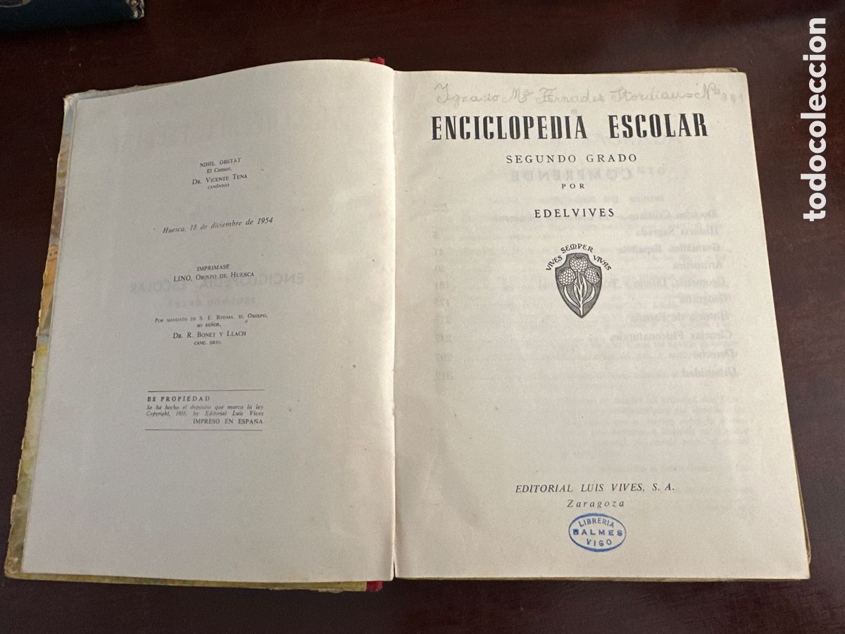 Libros de segunda mano: ENCICLOPEDIA ESCOLAR LUIS VIVES 2&ordm; GRADO 1954 - Foto 3