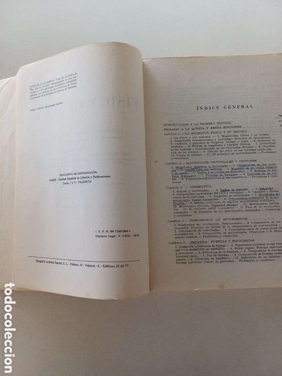 Libros de segunda mano: F&iacute;sica general 6&ordf; edici&oacute;n 1974 J. CATALA - Foto 5