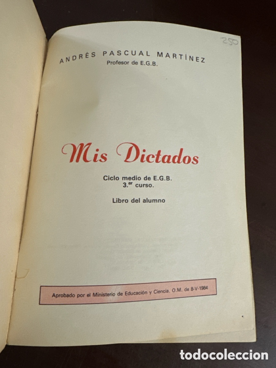 Libros de segunda mano: MIS DICTADOS 3&deg; CURSO - A. PASCUAL 1984 E.G.B. - Foto 2