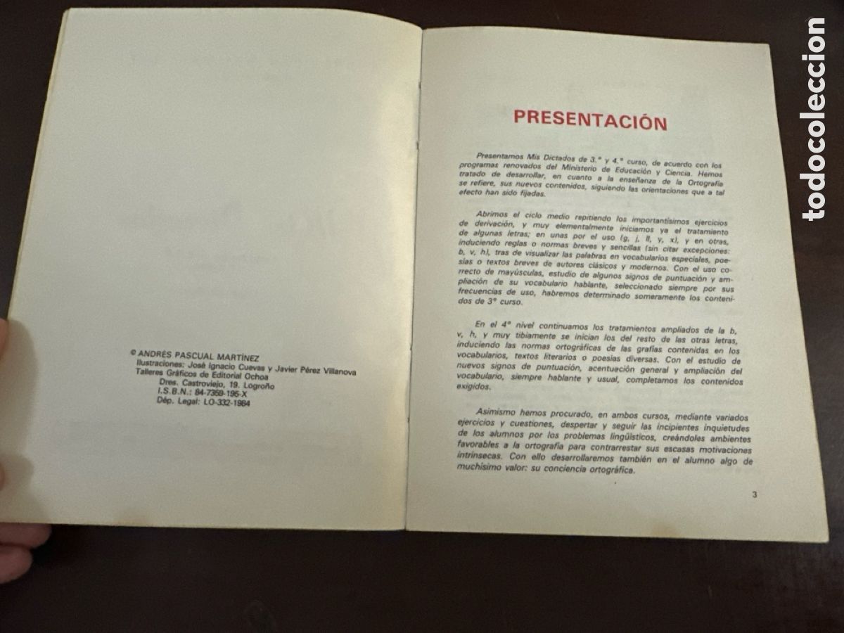 Libros de segunda mano: MIS DICTADOS 3&deg; CURSO - A. PASCUAL 1984 E.G.B. - Foto 3
