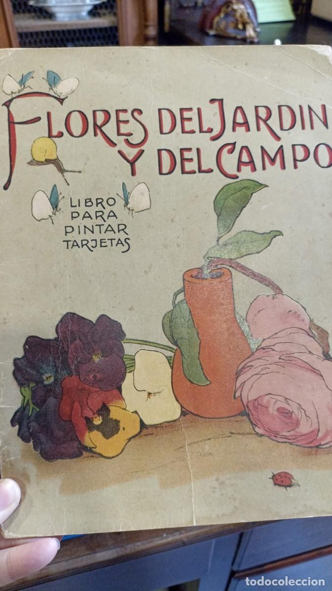 Libros de segunda mano: Flores del Campo y del Jard&iacute;n, Libro para pintar tarjetas