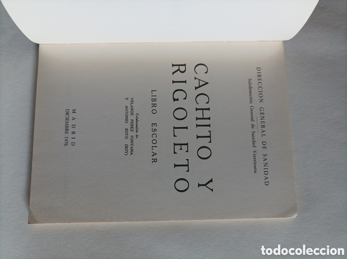 Libros de segunda mano: CACHITO Y RIGOLETO. LIBRO ESCOLAR. DIRECCI&Oacute;N GENERAL DE SANIDAD. - Foto 2