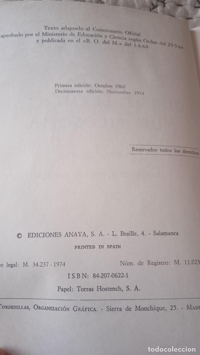 Libros de segunda mano: Curso elemental de Filosof&iacute;a 6 - Anaya. - Foto 3