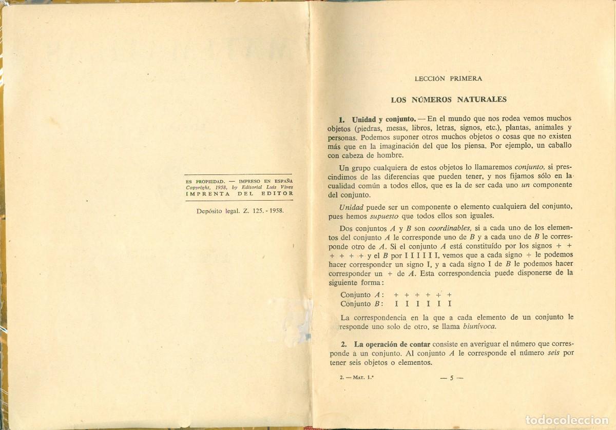 Libros de segunda mano: Matem&aacute;ticas Primer Curso. Edelvives 1957-58. - Foto 6