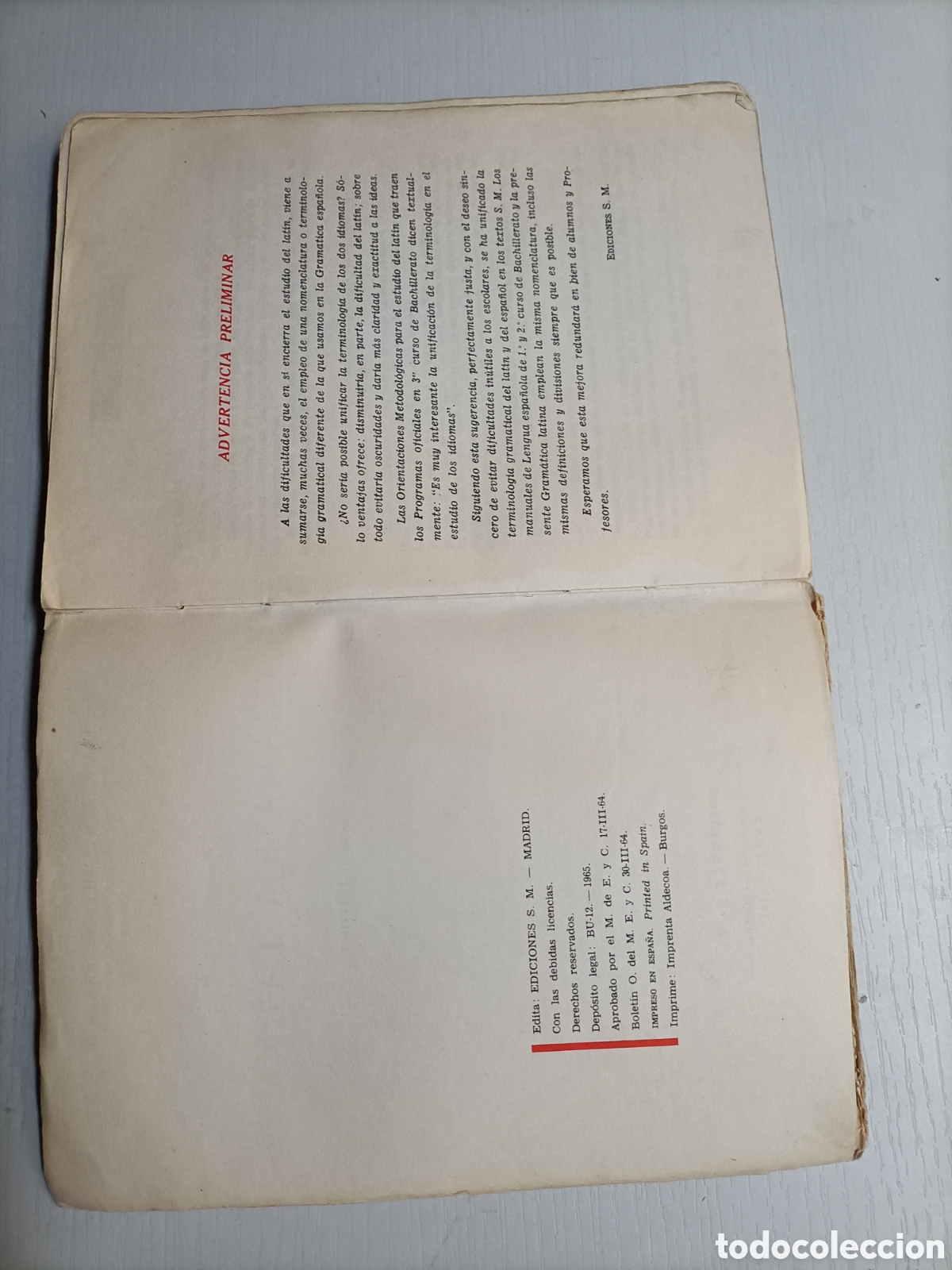 Libros de segunda mano: Gram&aacute;tica latina. Francisco G&oacute;mez del R&iacute;o. Ediciones S M 1965 - Foto 10
