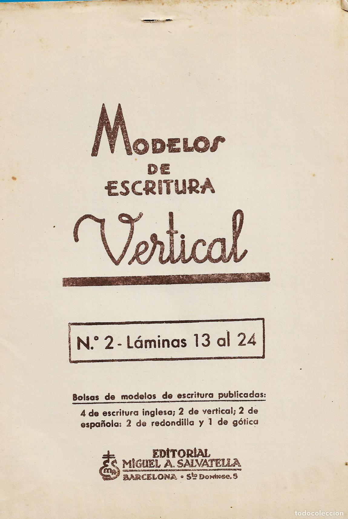 Libros de segunda mano: MODELOS DE ESCRITURA VERTICAL - N&ordm; 2 - EDITORIAL SALVATELLA - Foto 1