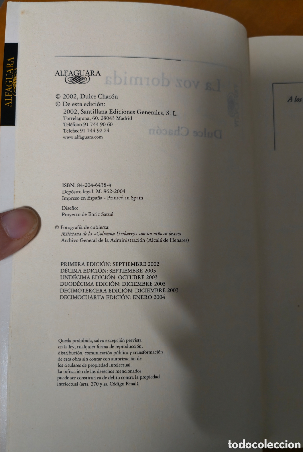 Libros de segunda mano: La voz dormida -Dulce Chacon - Foto 2