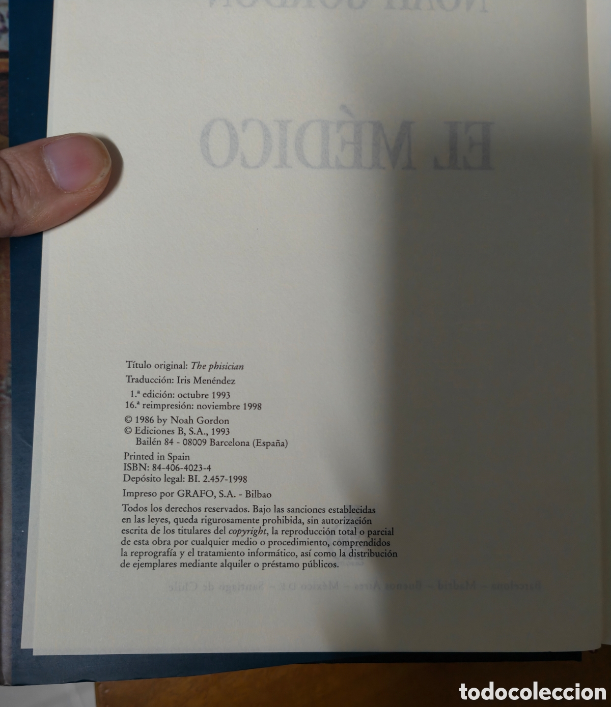 Libros de segunda mano: El Medico -Noah Gordon - Foto 2