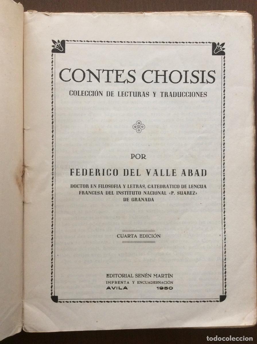 Libros de segunda mano: CONTES CHOISIS. EN PROSA. 4&ordf; EDICI&Oacute;N 1950 - Foto 2