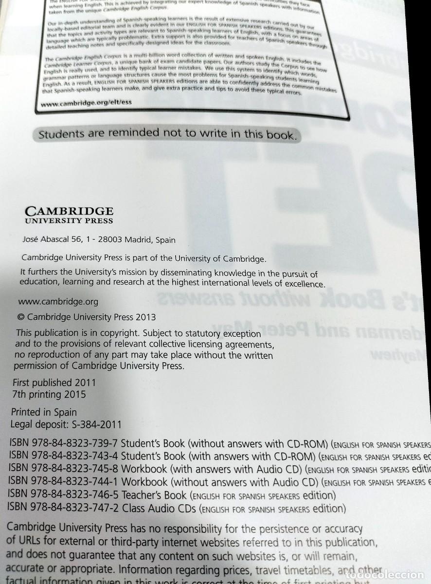 Libros de segunda mano: LIBRO TEXTO INGLES CAMBRIDGE ENGLISH COMPLETE PET STUDENTS BOOK - Foto 2