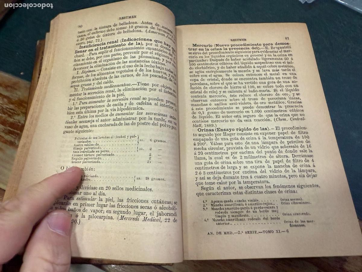 Libros de segunda mano: LIBRO ANUARIO DE MEDICINA Y CIRUGIA 11 - ENERO A JUNIO DE 1890 - Foto 6