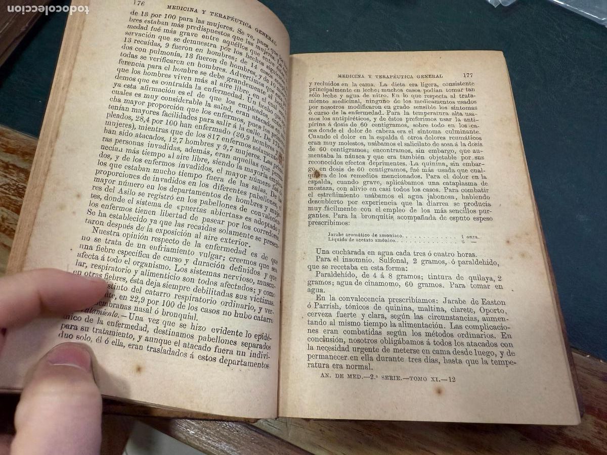 Libros de segunda mano: LIBRO ANUARIO DE MEDICINA Y CIRUGIA 11 - ENERO A JUNIO DE 1890 - Foto 7