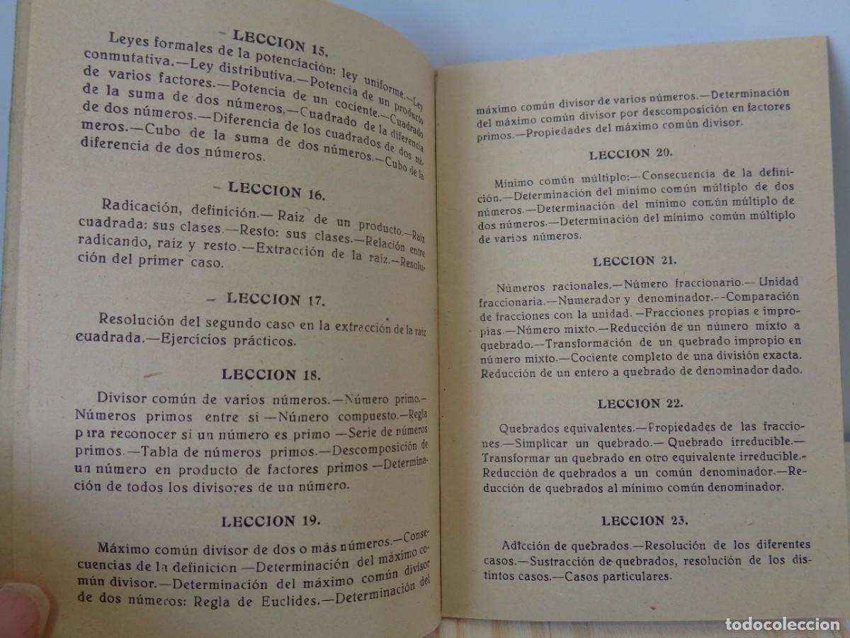 Libros de segunda mano: &iexcl;# Coleccion Escolar. ARITMETICA. + APENDICE + PROGRAMA. A&ntilde;os.- 1950... #! C-20 - Foto 20