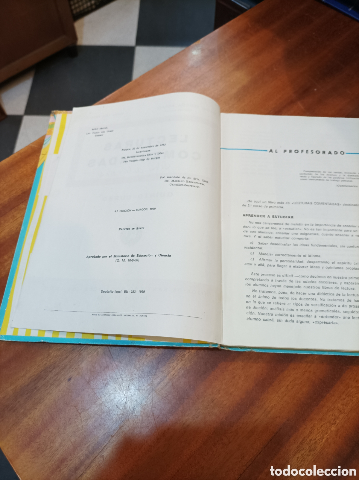 Libros de segunda mano: LECTURAS COMENTADAS 5 CURSO.BEGO&Ntilde;A BILBAO 4 EDICI&Oacute;N 1969 - Foto 2