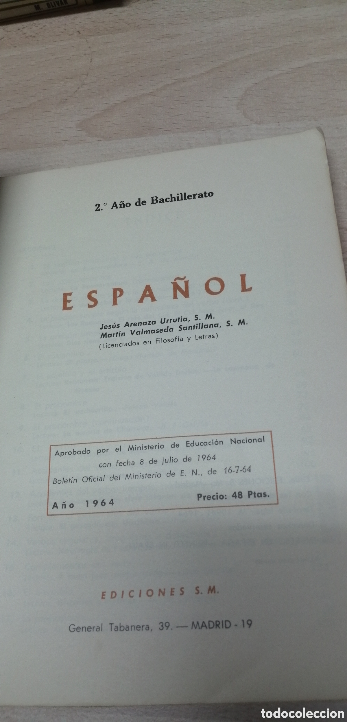 Libros de segunda mano: Espa&ntilde;ol 2&deg; Bachillerato SM 1964 - Foto 5