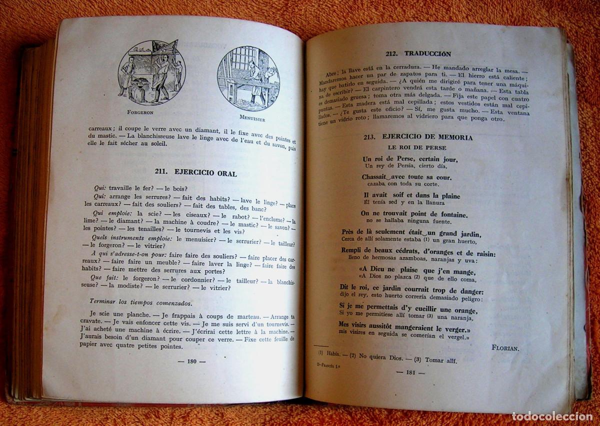 Libros de segunda mano: FRANCES LENGUA FRANCESA, PRIMER CURSO DE E.M. DE EDELVIVES, 1946. - Foto 6
