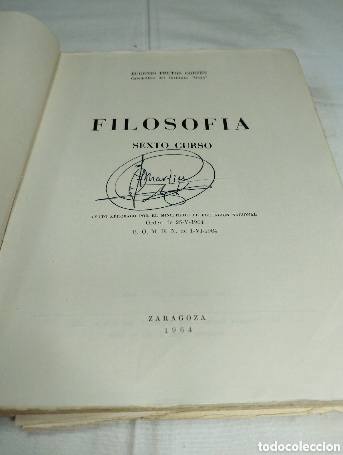 Libros de segunda mano: Filosof&iacute;a sexto curso. Eugenio Frutos, 1964 - Foto 2