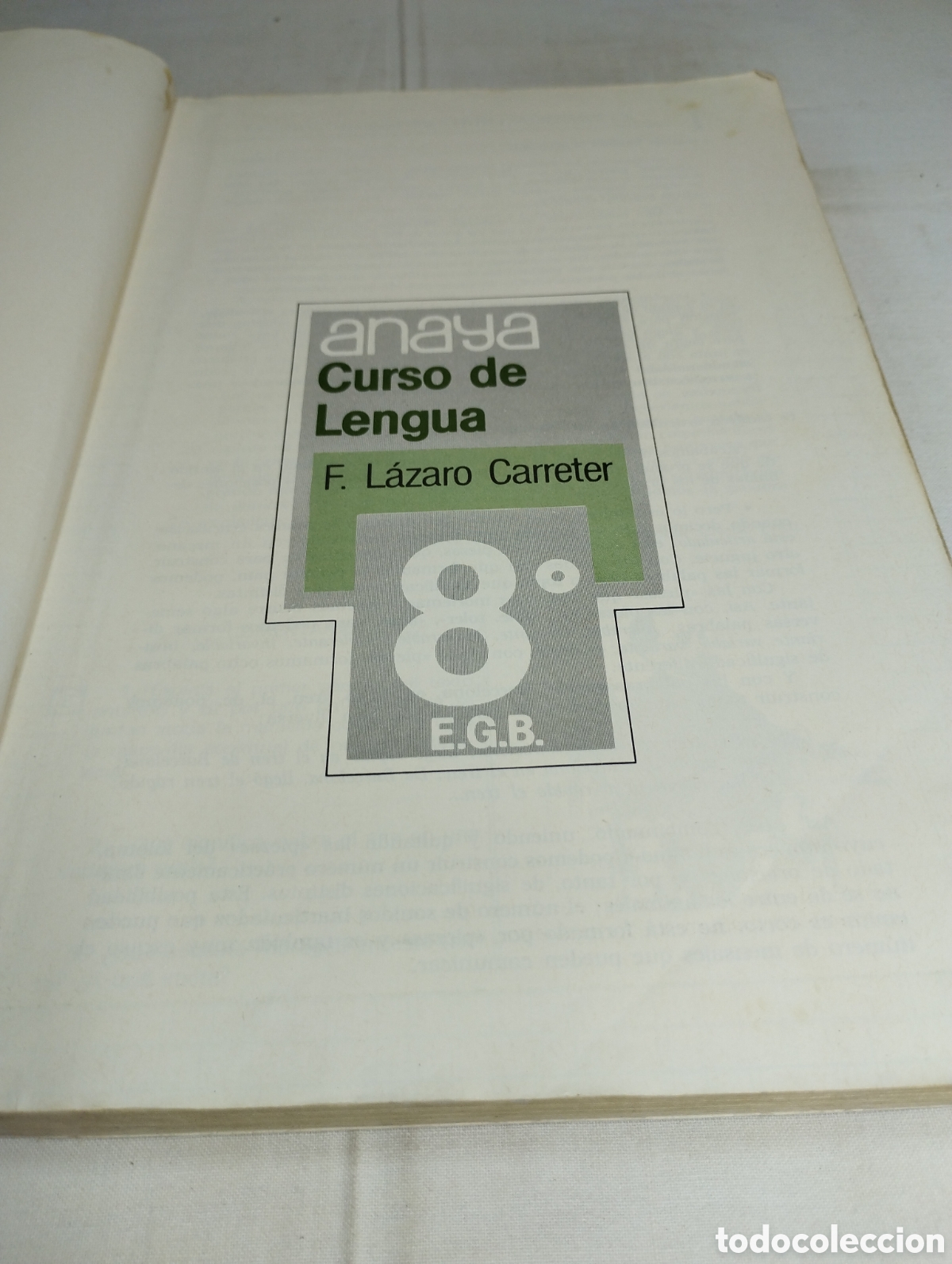 Libros de segunda mano: Lengua, 8&deg; EGB. Editorial Anaya, 1984 - Foto 2