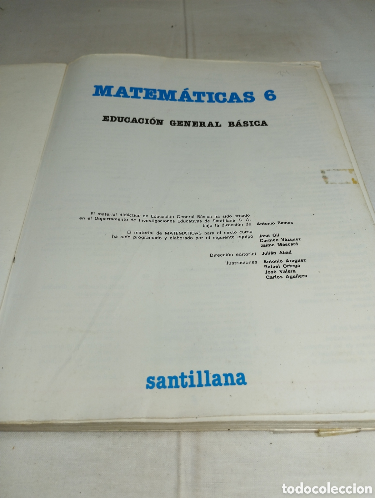 Libros de segunda mano: Matem&aacute;ticas 6. EGB. Editorial Santillana, 1986 - Foto 2