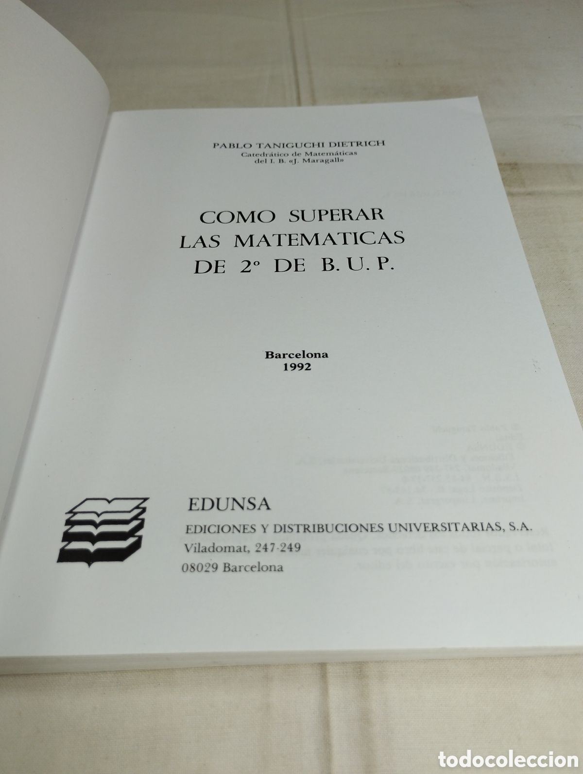 Libros de segunda mano: Como superar las matem&aacute;ticas de 2&deg; de BUP. EDUNSA, 1992 - Foto 2
