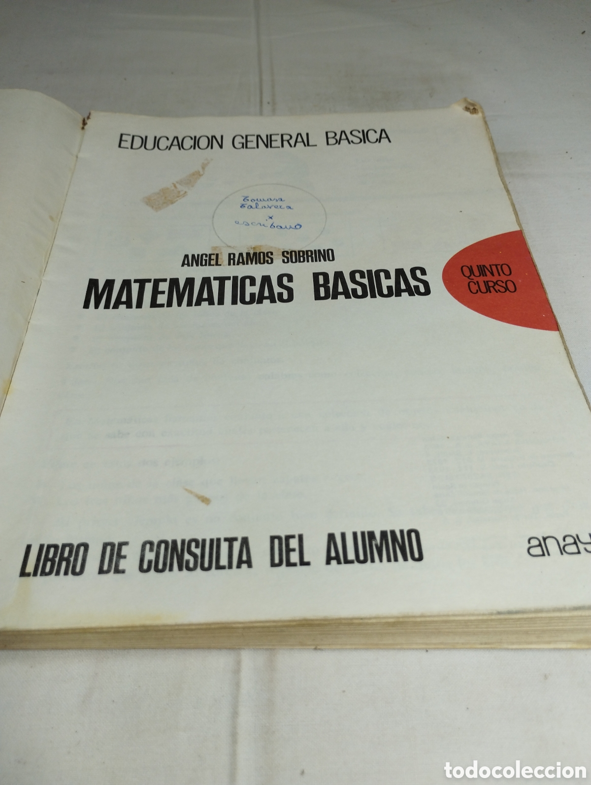 Libros de segunda mano: Matem&aacute;ticas b&aacute;sicas 5&deg; de EGB. Editorial Anaya, 1973. - Foto 2