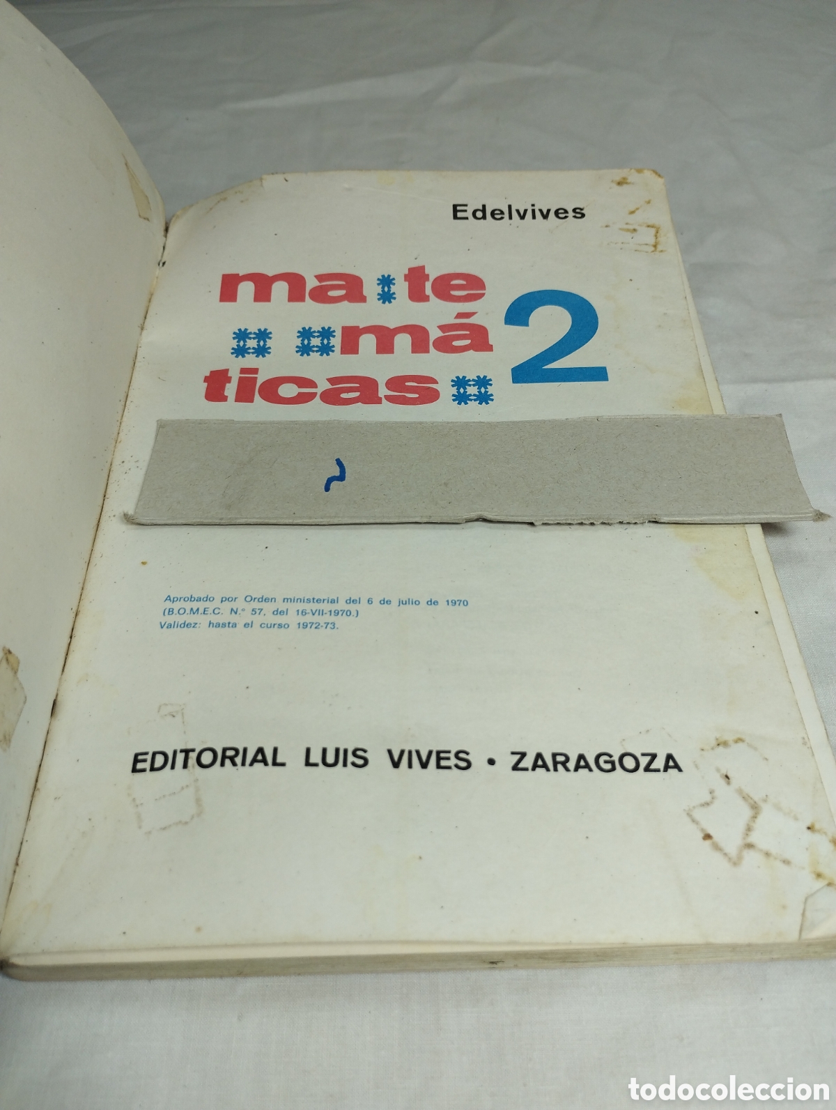 Libros de segunda mano: Matem&aacute;ticas 2, bachillerato elemental. Edelvives, 1973 - Foto 2
