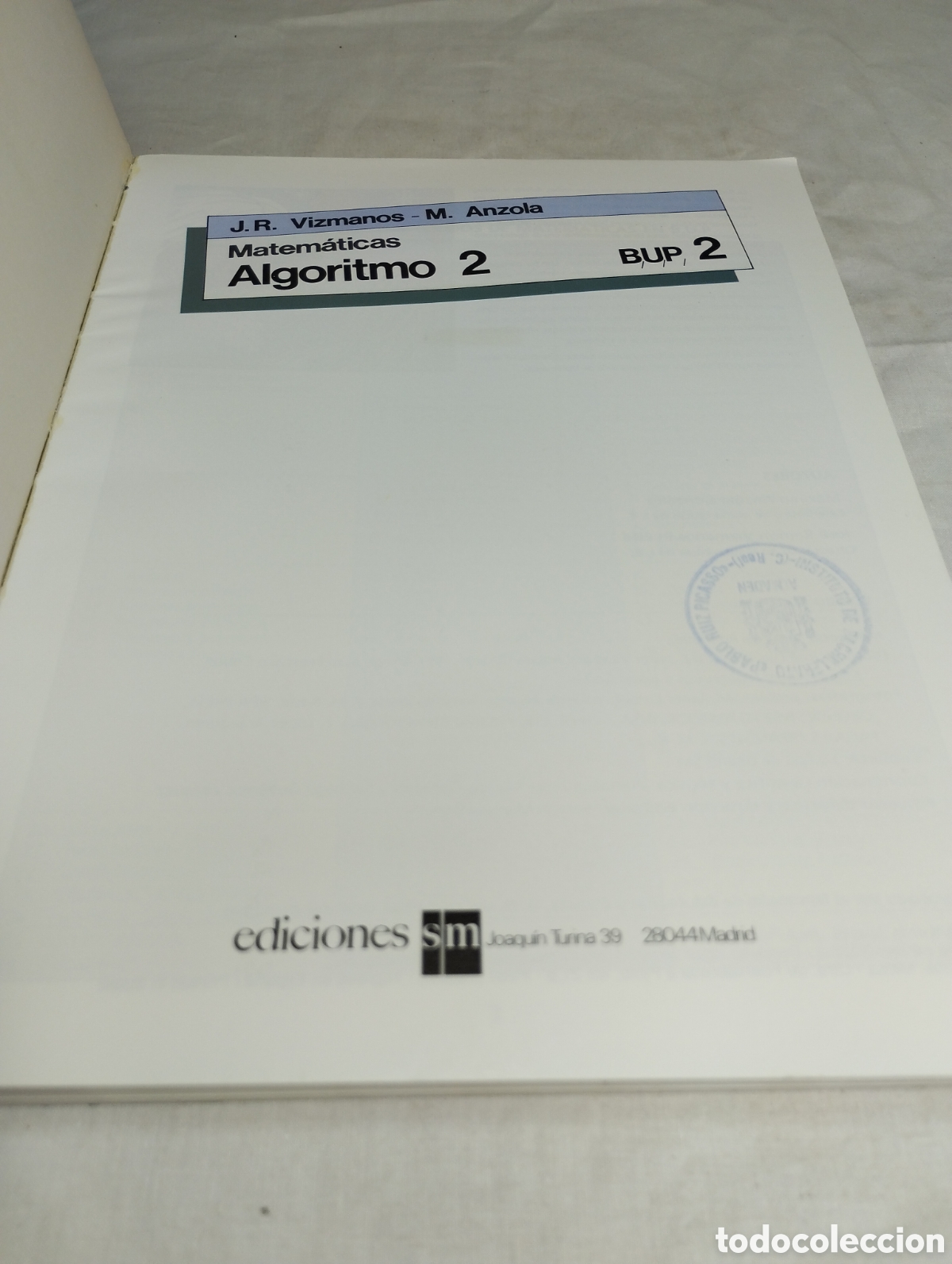 Libros de segunda mano: Algoritmo 2. BUP. Editorial SM, 1990 - Foto 2