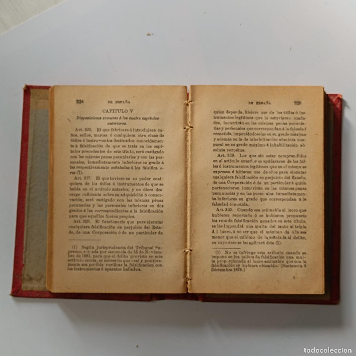 Libros de segunda mano: LIBRO CODIGO PENAL DE ESPA&Ntilde;A. MANUEL ALEU 1906. MAL ESTADO. - Foto 4