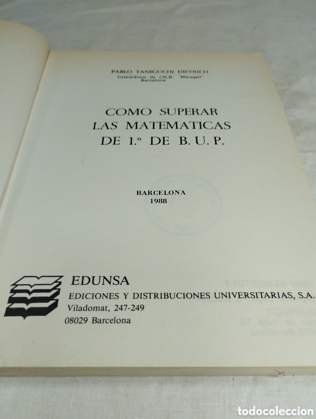 Libros de segunda mano: Como superar las matem&aacute;ticas de 1&deg; de BUP. EDUNSA, 1981 - Foto 2