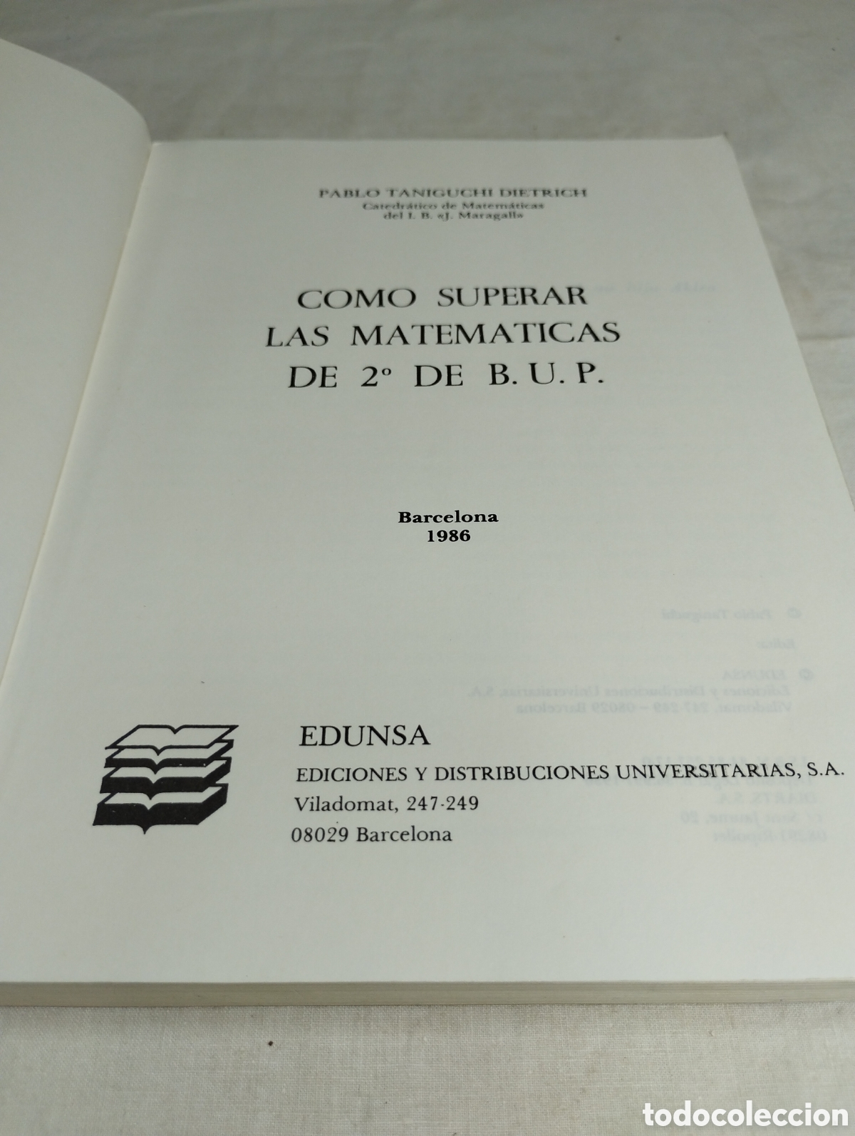 Libros de segunda mano: Como superar las matem&aacute;ticas de 2&deg; de BUP. EDUNSA, 1986 - Foto 2