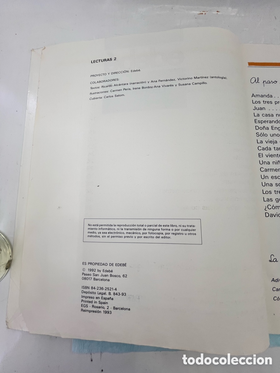 Libros de segunda mano: LECTURAS EDEB&Eacute; - 2 - 1992 - Foto 3