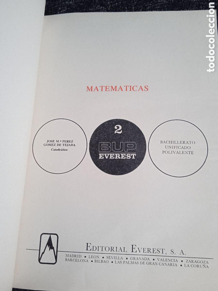 Libros de segunda mano: MATEM&Aacute;TICAS 2 BUP. -ED. EVEREST 1978. - LIBRO DE TEXTO, ESCOLAR - Foto 2