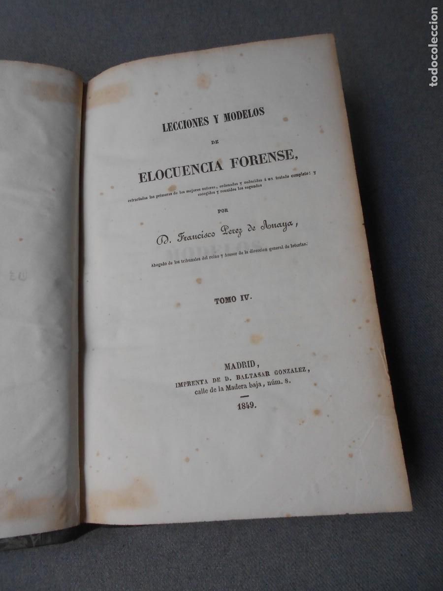 Libros de segunda mano: LECCIONES Y MODELOS DE ELOCUENCIA FORENSE. TOMO IV - Foto 2