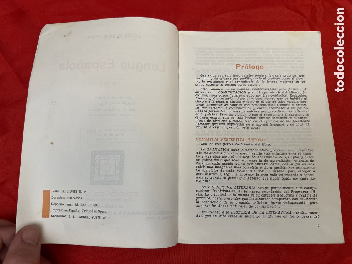 Libros de segunda mano: LIBRO DE TEXTO LENGUA ESPA&Ntilde;OLA SM 3&deg; 1969 - Foto 4