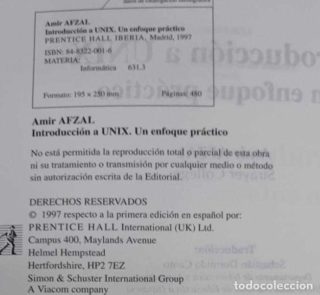 Libros de segunda mano: INTRODUCCION A LA UNIX, UN ENFOQUE PRACTICO, AMIR AFZAL 1997 , LIBRO - Foto 5