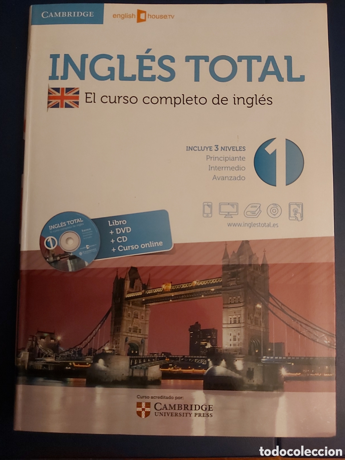 Libros de segunda mano: QUELA LIBRO. INGL&Eacute;S TOTAL + CD CAMBRIDGE 1 2013 - Foto 1