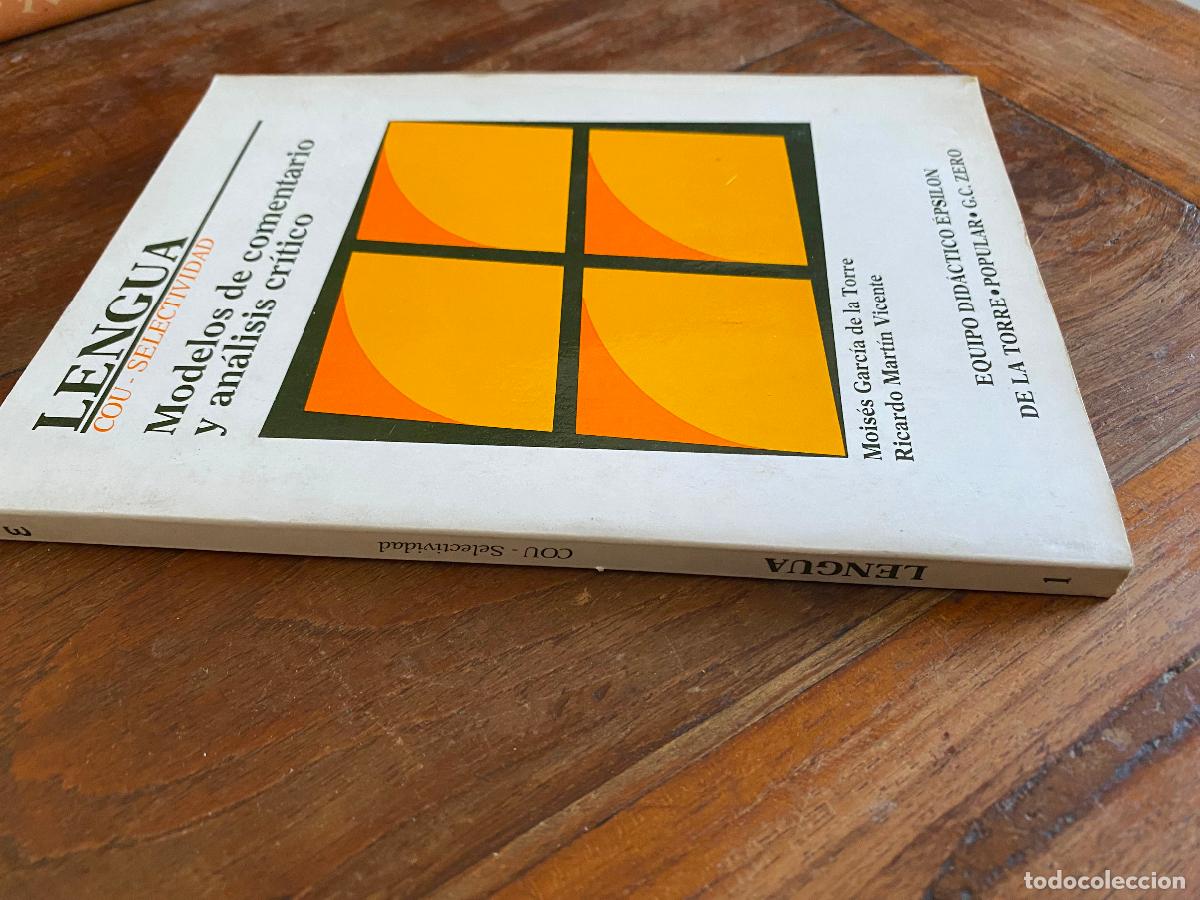 Libros de segunda mano: LENGUA COU SELECTIVIDAD. MODELOS DE COMENTARIO Y ANALISIS CRITICO - Foto 1