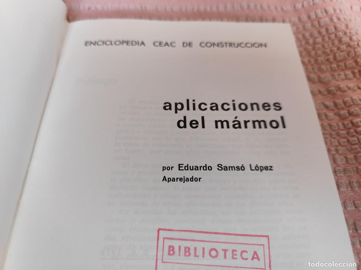Libros de segunda mano: APLICACIONES DE MARMOL / E.SAMSO / EVA 206-7-2 / CEAC / - Foto 4