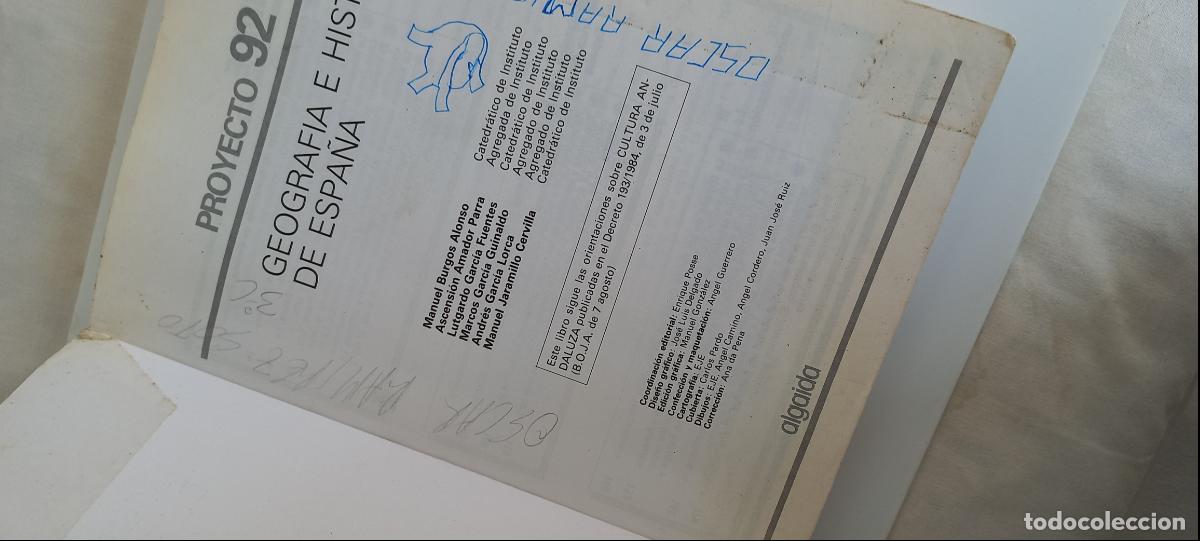 Libros de segunda mano: PROYECTO 92 GEOGRAFIA E HISTORIA DE ESPA&Ntilde;A - EDIT. ALGAIDA. 1992 - Foto 3